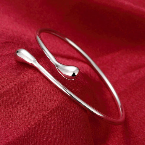 Handmade Bracelet for Women 925 Sterling Silver Open Bangle Bracelet with Gift Box Valentine's Day Gift...