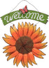 Sunflower Welcome Sign Metal Hanging Welcome Plaque for Wall Front Door - Decorative Flower Yard Signs Spring Wreath Decor for Garden Porch Patio ...