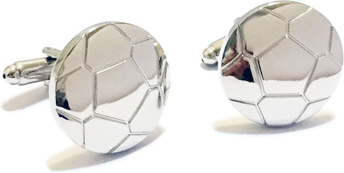 Silver Soccer Ball Association Football Cufflinks...