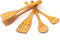 tuuli Kitchen - 4-Piece Wooden Cooking Utensils Set, Solid Cherry Wood (BBQ Tongs, Kitchen Spoon, Fork and Spatula), Durable Wooden Utensils for E...