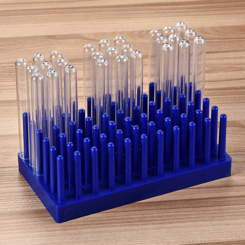 uxcell Polypropylene Test Tube Stand Holder Rack 66 Wells for 10-15mm Tubes Blue...