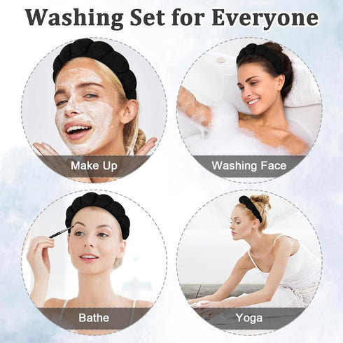 Women Spa Headband for Washing Face Makeup Headband Puffy Sponge Headbands Skincare Headbands for Women Girls Terry Cloth Headband for Skincare Ma...