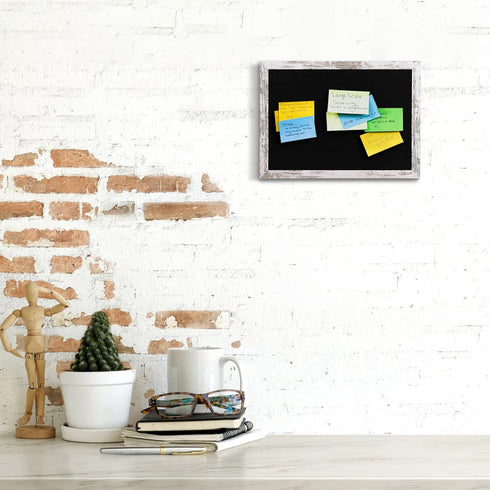 Black Felt Bulletin Board, Bulletin Boards for Walls with Wood Frame, Pin Board Vision Board for Office Home Kitchen and School with Pins, Screws,...