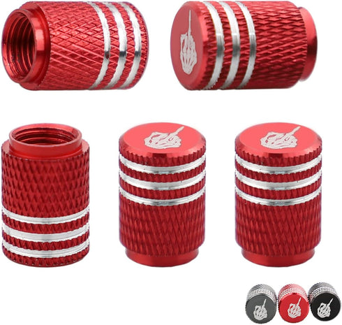 Valve Stem Cap,Tire Valve Cap Cover 5 Pack Skull Gesture for Car Truck SUV Motorcycle Bicycle with O Rubber Ring Dust Proof Car Accessories Skull...