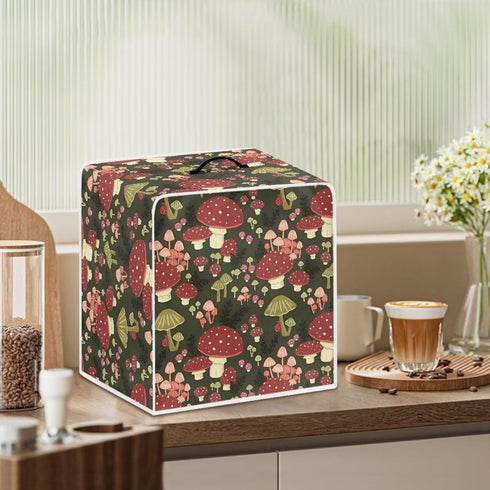 chaqlin Wild Mushroom Coffee Machine Dust Cover for Kitchen Coffee Maker Covers Size L Washable Small Appliance Cover Home Decor...