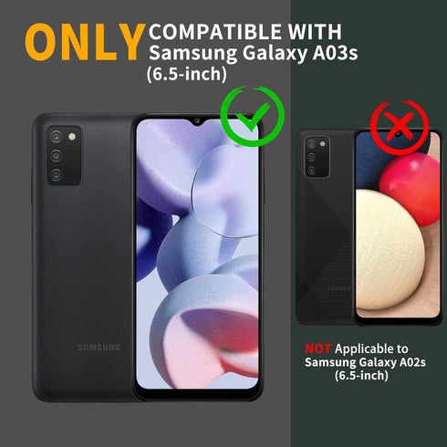 DUOPAL for Samsung Galaxy A03s 5G Case, Military Grade Protection Shockproof Case with Tempered Glass HD Screen Protector and Kickstand Compatible...