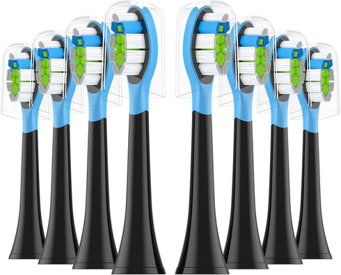 Replacement Toothbrush Heads 8 Pack for AquaSonic Black Series for Vibe Series Black Series pro, and for Duo Series pro Electric Toothbrush,Balck...