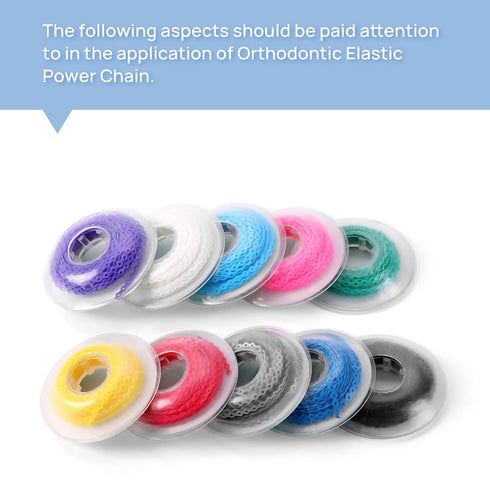 4.5M/PACK Dental Orthodontic Power Chain Dental Spool Elastic Rubber Band Power Elastic Chain Power Chains Brace (Short, White)...