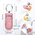 2 Pack Portable Pill Case Bling Rhinestone Pill Container Box Waterproof Medication Holder Organizer Bottle with Keychain for Outdoor Camping Trav...