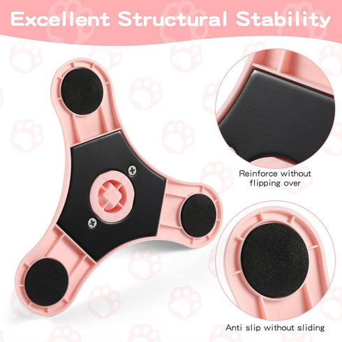 Elevated Cat Bowls Adjustable Cat Bowl Stand,Non-Slip Raised Cat Bowls Stainless Steel Raised Cat Bowls with 15°Tilted Stand for Cats and Puppy Pi...