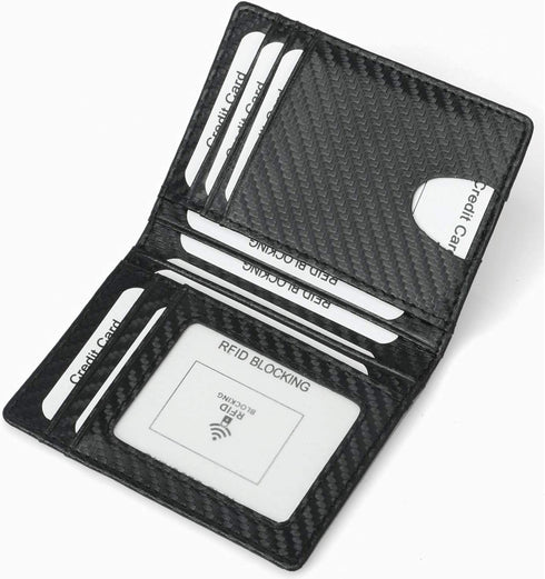 Minimalist Front Pocket Wallet - RFID Blocking Genuine Leather Slim Bifold Wallet for Men Women...