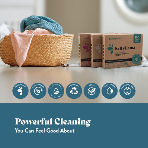 Laundry Detergent Sheets - Easy to Use - Fast Dissolving - 50 Sheets (Up to 100 Loads) - No Wasteful Plastic, Floral Scent...