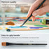 ARTEZA Paint Brushes, Set of 12, Premium Synthetic Brushes with Brass Ferrules & Wooden Handles...