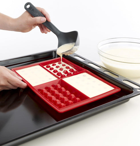 Lekue Silicone Waffle Mold, Model #, Red, Set of 2...