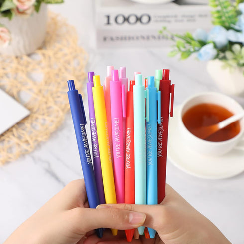 15 Pcs Inspirational Ballpoint Pens Bulk You're Awesome Gift Employee Appreciation Gift Motivational Quote Ballpoint Pen for Teacher School Office...