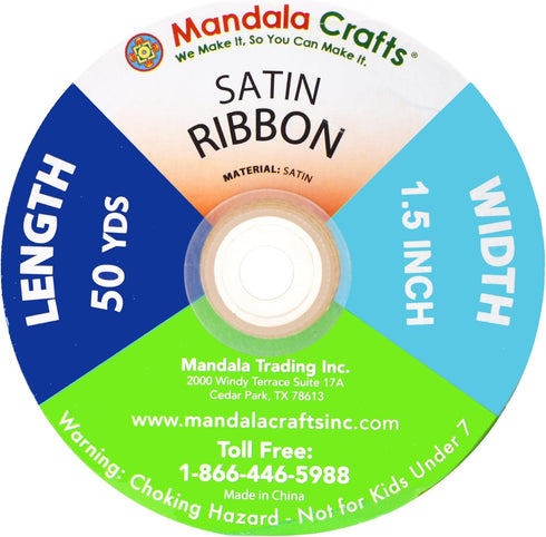 Mandala Crafts Blush Satin Ribbon for Crafts - 50 Yards 1.5 Inch Wide Fabric Ribbons for Gift Wrapping, Flower Bouquets, Hair Bows, and Wedding Pa...