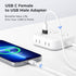 Basesailor USB to USB C Adapter 2Pack,Type C Female to A Male Power Adapter for iPhone 17 16 15 14 13 Mini Pro Max,CarPlay,Airpods,iPad Air 4 5,Sa...