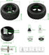 4pcs RC Buggy Tires 12mm Hex Wheels and Tires for 1/10 Scale Buggy RC Off Road Vehicle Tyres with Locking Nuts Washers and Wrench Spare Parts Repl...