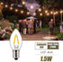 C7 Edison 1.5W Equivalent to 15 Watt Incandescent LED Filament Mini Night Light Bulbs - E12 Candelabra Base 2700K Warm White for Home Decorate 150...