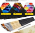 Artist Filbert Paint Brushes Set,9 Pcs Professional Painting Kits with Long Handle Soft Nylon Hair Filbert Brushes for Acrylic Oil Watercolor Goua...