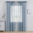 MIULEE Dusty Blue Linen Textured Sheer Curtains 84 Inches Long 2 Panels for Bedroom Living Room, Semi Transparent Farmhouse Light Blue Window Net ...