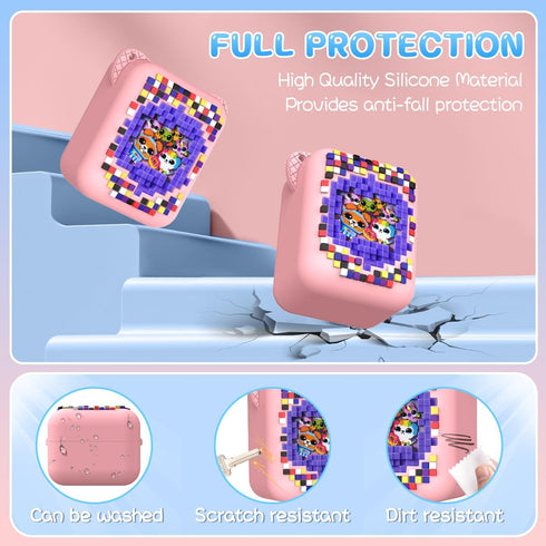 Silicone Case for Bitzee Interactive Toy Digital Pet Case, Kids Protective Cover Pink Skin Sleeve with Lanyard for Bitzee Virtual Electronic Pets ...