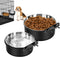 Dog Crate Water Bowl No Spill, 2 Pack Dog Crate Bowls Hanging, Kennel Water Food Bowls Mountable, Pet Cage Accessories Feeder Dish, Stainless Stee...