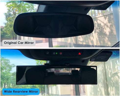 DS. DISTINCTIVE STYLE Wide Rear View Mirror Clip On 12 Inch Universal Panoramic Convex Interior Wide Angle Mirror...