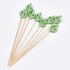 PuTwo Cocktail Picks Handmade Bamboo Toothpicks 100pcs 4.7” in Green Cacti...