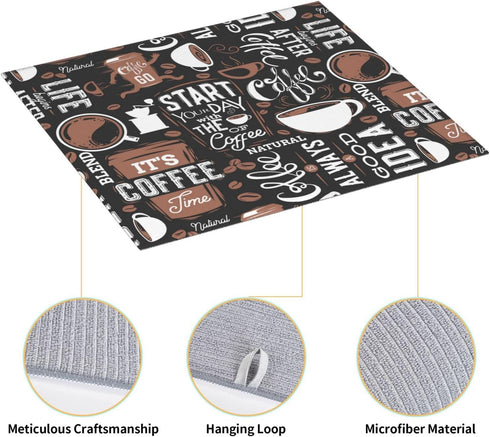 Dark Brown Dish Drying Mat Coffee Cup Pad For Kitchen Mats Coffee Pot Maker Mat For Countertops 16 X 18 Inch...