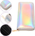 TENDYCOCO Sparking Cell Pouch Wallet Clutch Carteras Pu Women Female Coin Leather Long Wallets Credit Rainbow Portfel Shining Silver Zipper Hologr...