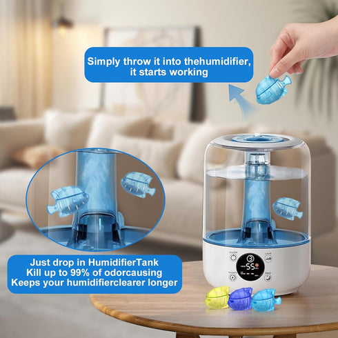 10PC Humidifier Cleaner Fish Universal Humidifier Tank Cleaner Works in All humidifiers and Fish Tanks Purifies Water, Prevent Hard Water Build-Up...