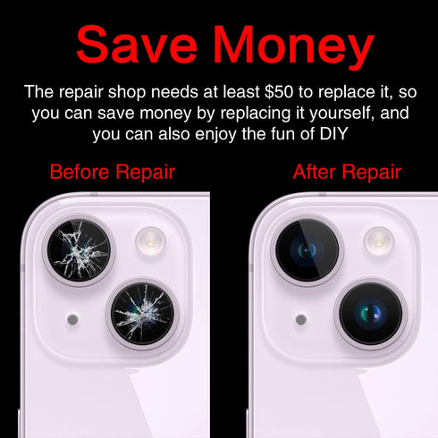 ASDAWN Back Rear Camera Lens Glass Replacement for iPhone 14 6.1 inch and 14 plus 6.7 inch with Pre-Installed Adhesive, Back Lens Glass with Insta...