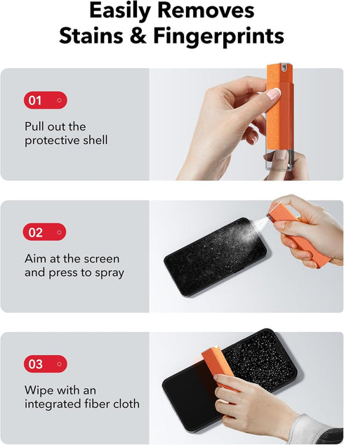 3PCS Screen Cleaner Spray Wipe, 3-in-1 Spray Microfiber Cloth, Car Screen Cleaner, Portable Refillable Spray Bottle Tool for Phone/Computer/Laptop...