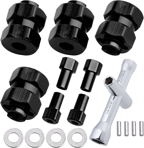 4 Pieces Aluminum Extended 7mm Hex Wheel Hubs 8mm Thick Wheel Spacers Offsets for Axial SCX24 AXI90081 Deadbolt AXI00002 Jeep Wrangler, AXI00001 C...