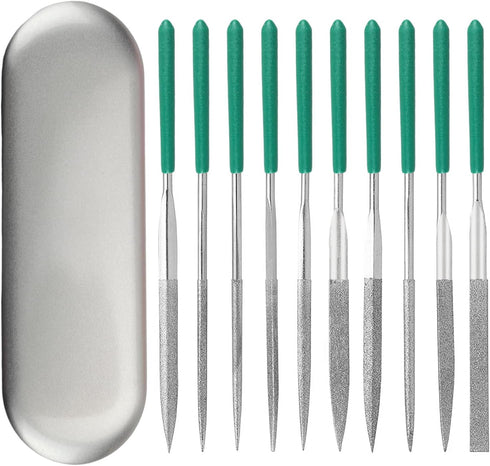 Millousong Hand File Set,Diamond Needle Files 6.3' /10 Shapes for Metal,Plastic,Wood,3D Printer Basic Suite for home and office with box...