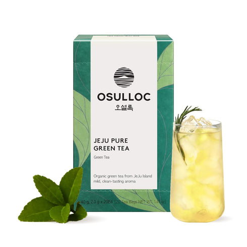 OSULLOC Pure Green Tea (Mild, Clean tasting Aroma), USDA Organic, Premium Blended Tea from Jeju, Tea Bag Series 20 count...