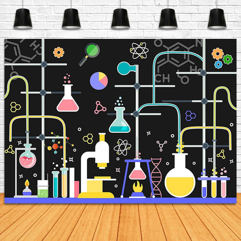 Chemical Science Birthday Party Backdrop 7x5ft Chemical Experiments Science Party Decorations Background for Kids Chemistry Lab Mad Scientist Equi...