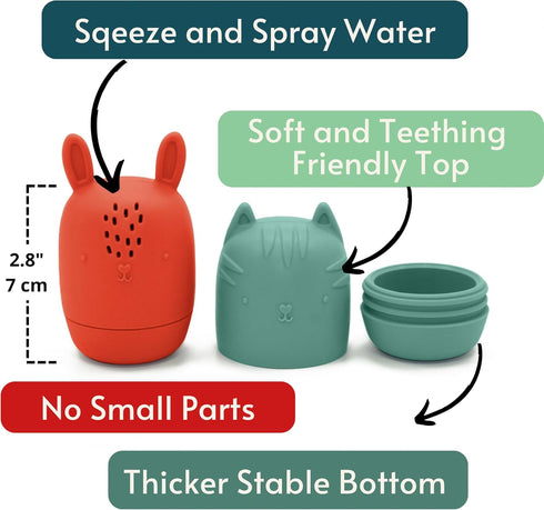 Mold Free Bath Toys - Silicone Bath Toys for Babies 6-12 Months - Non-Toxic Bathtub Toys for Toddlers 1-3 - Infant Bath Toys - 4pc Baby Bath Toys ...