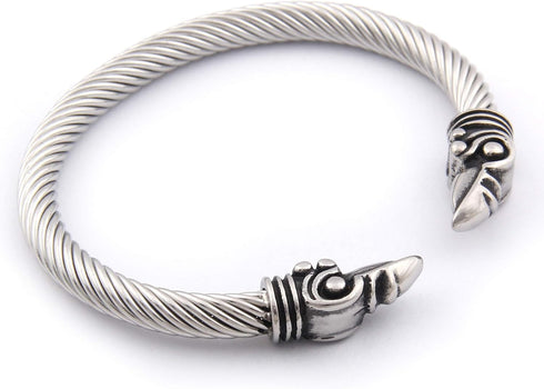 Bavipower Vikings Raven Crow Bracelet Raven Jewelry Cosplay Viking Arm Rings Bracelet for Men Women, Cool Norse Pagan Jewelry...