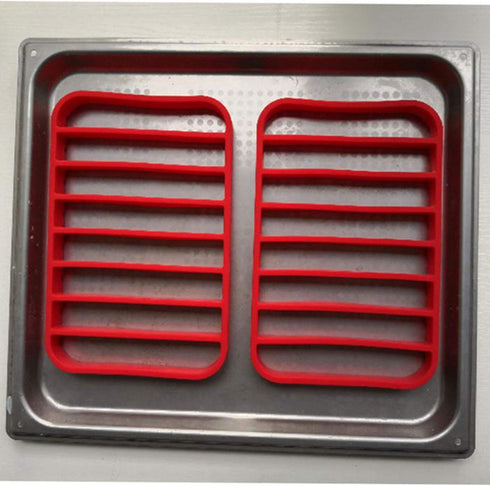2 Pack Silicone Roasting Racks Non Stick Easy-Clean Cooling Rack for Cooking Baking Steaming (2pack-red)...