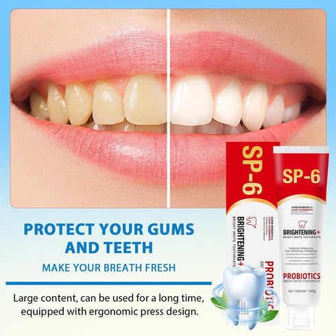 Sp-6 Ultra Whitening, Sp 6 Toothpaste, Ultra Whitening Toothpaste Sp - 6, Probiotic Brightening Toothpaste, Deep Cleaning Care Toothpaste 120g (2P...