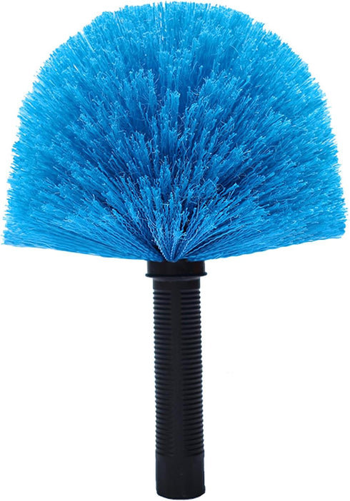 Blue Robust Cobweb Duster Head Brush - Superior Twist-On Web Cleaning Tool - Spider Web Remover Brush Compatible with Standard 3/4 Inch Threaded P...