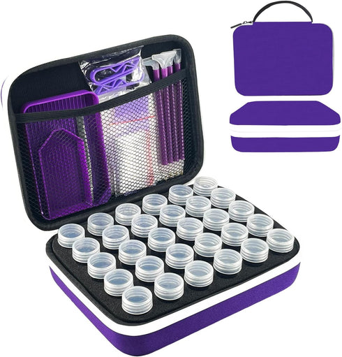 LIRUNQIU Diamond Painting Storage Containers, 30 Slots Diamond Painting Accessories and Tools for Diamond Art Organizer Case...