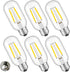 CRLight LED Tubular Bulb 4000K Daylight White, 30W Equivalent 300 Lumens, 2W Dimmable LED Filament Light Bulbs, E26 Base Antique Edison T45 Clear ...