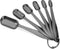 Accurate 18/8 Stainless Steel Measuring Spoons, Heavy Duty Good Handle Set of 6 Measuring Spoon with Ring Connector, Dark Grey...