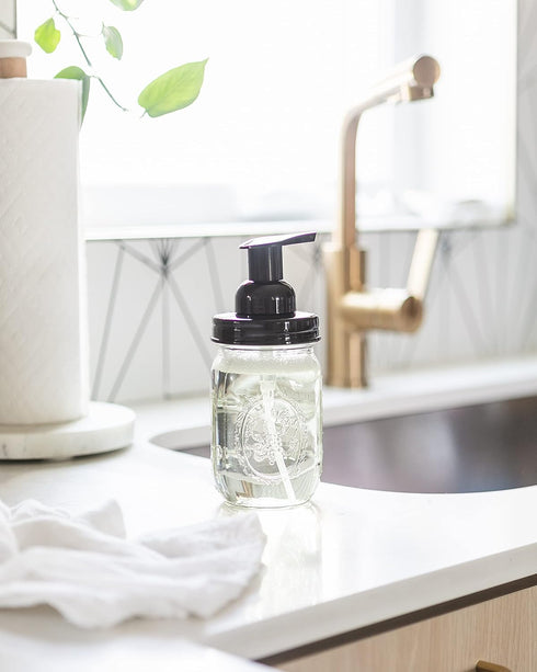 Jarmazing Products Mason Jar Foaming Soap Dispenser - Black - with 16 Ounce Ball Mason Jar - One Pack!...