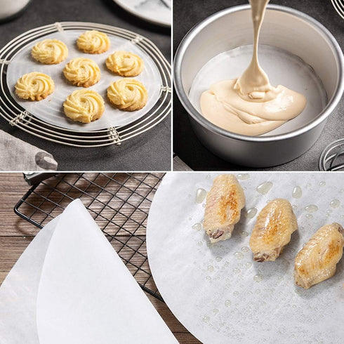 Parchment Paper Rounds, Set of 200, Non Stick 6 Inch Baking Parchment Paper/Parchment Baking Circles for Springform Pan, Tortilla Press and so on(...