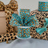 Craig Bachman 2.5" Metallic Leopard Print Ribbon: 10 Yards (Light Teal) Craft Floral Arrangement Gift Wrapping Wired Edge Ribbon...