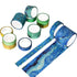 Washi Tape Set of 12 Rolls,Van Gogh Starry Night Decorative Green Leaves Floral Blue Yellow Washi Masking Tape Sets for Craft,Kids,Scrapbook,DIY,G...